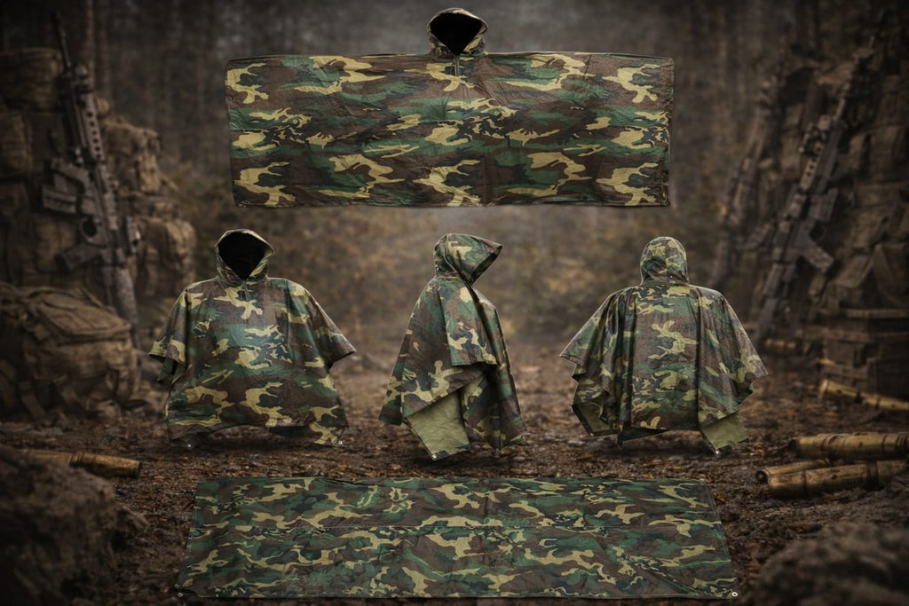 Poncho Tático 3 em 1 Camuflado – Proteção Total em Qualquer Terreno