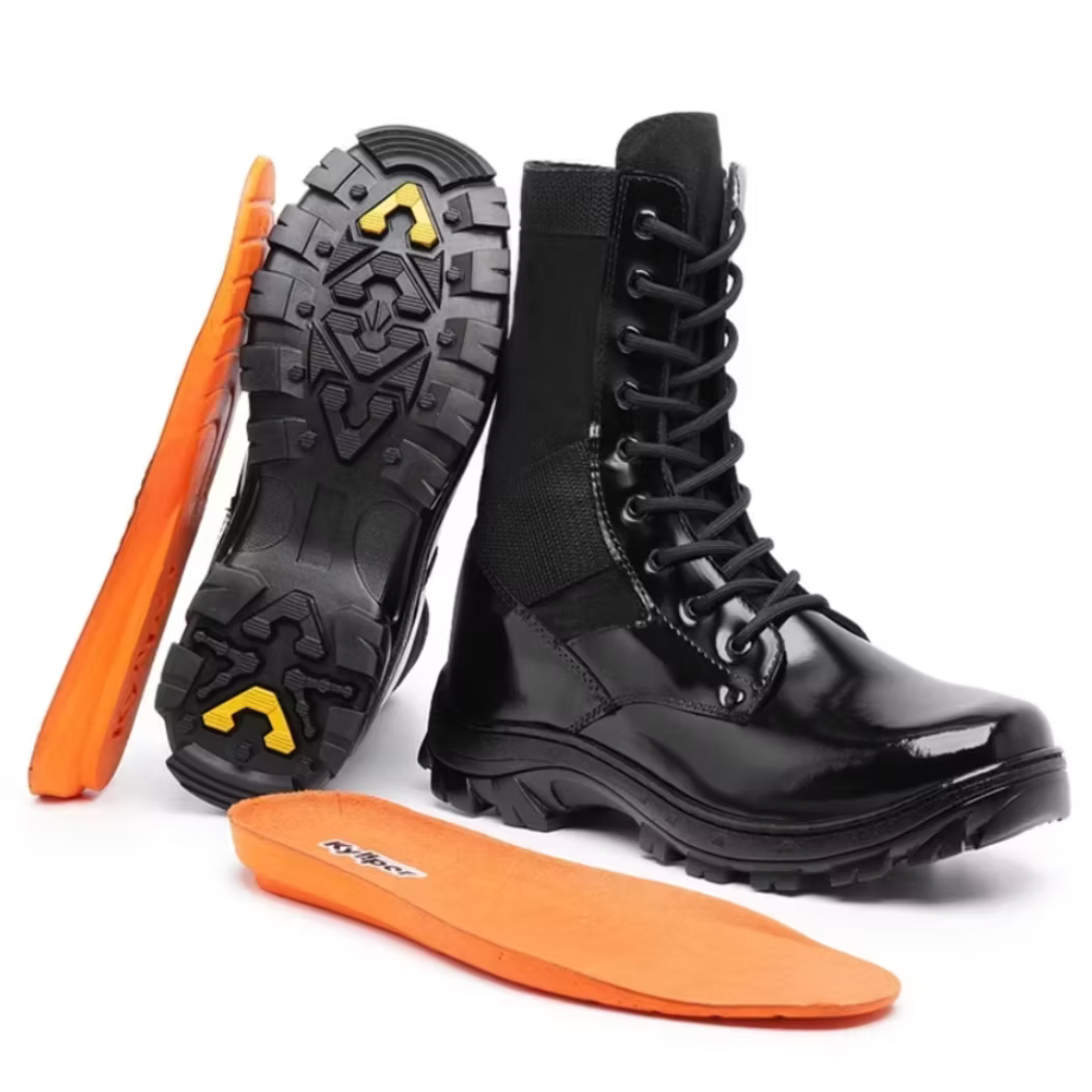 Coturno Militar Blackshine Elite Couro Legítimo com Zíper Extra Leve