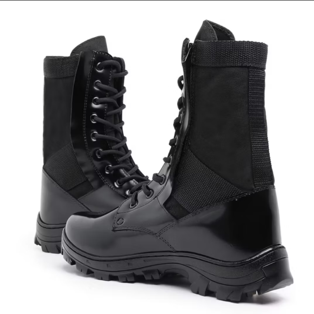 Coturno Militar Blackshine Elite Couro Legítimo com Zíper Extra Leve