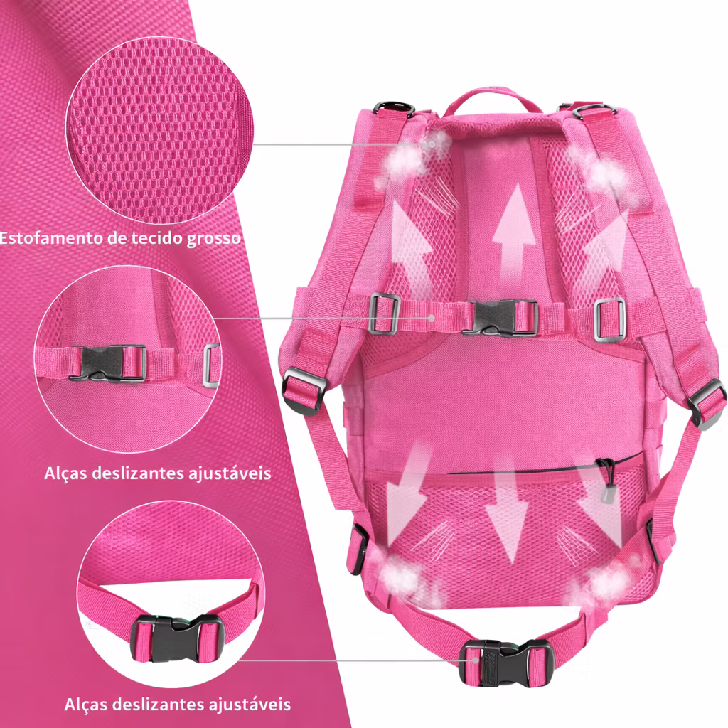 Mochila Tática Militar 55L – Edição Limitada Rosa