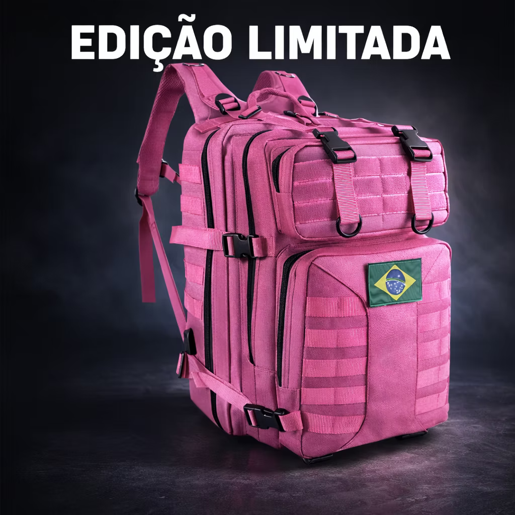 Mochila Tática Militar 55L – Edição Limitada Rosa
